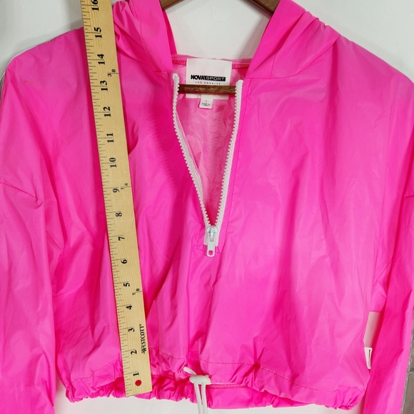Nova Sport neon pink waterproof cropped track jacket size Large - Picture 6 of 13